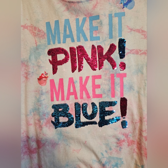 Disney Adult Shirt - Make It Pink, Make It Blue Size M NWT - Picture 3 of 8